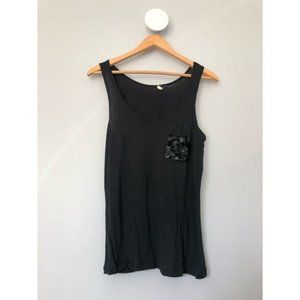 🌿🌿 J.Crew sequin pocket black tank sz S